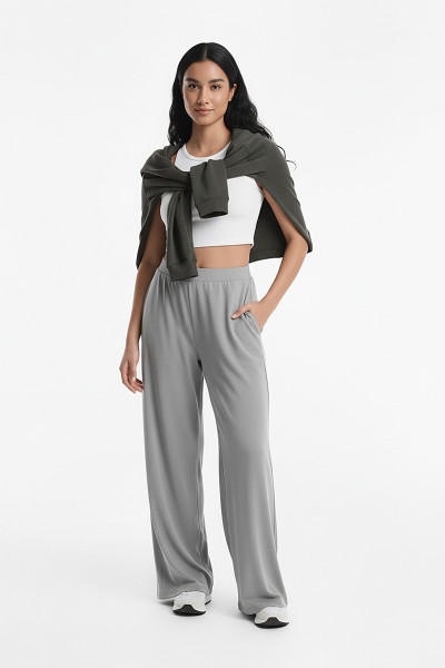 Açık Gri Modal Kumaş Kadın Pantolon