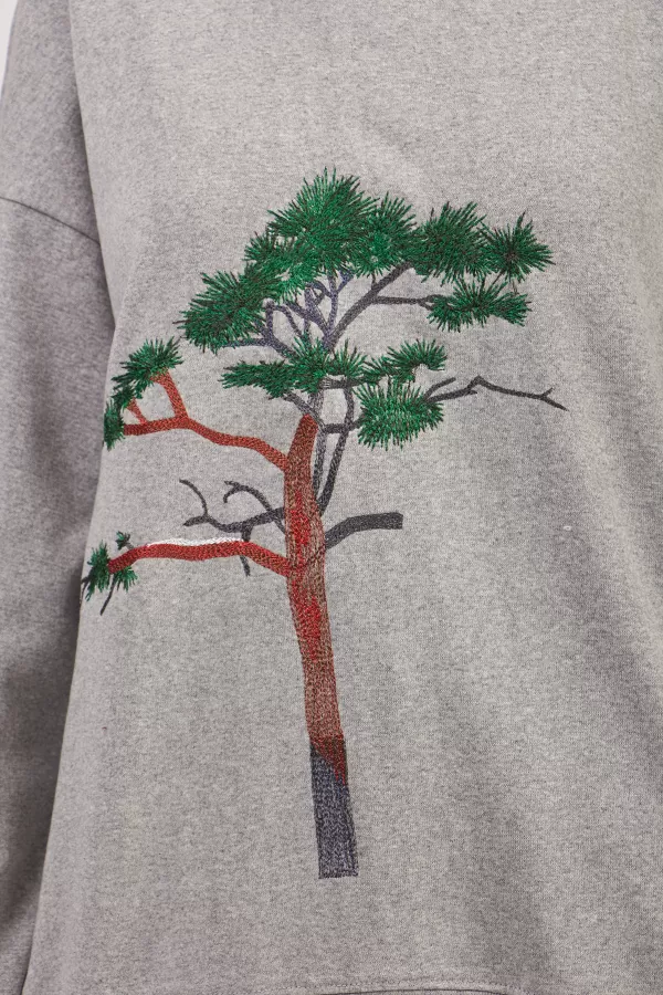 Ağaç Nakışlı Grimelanj Kadın Sweatshirt
