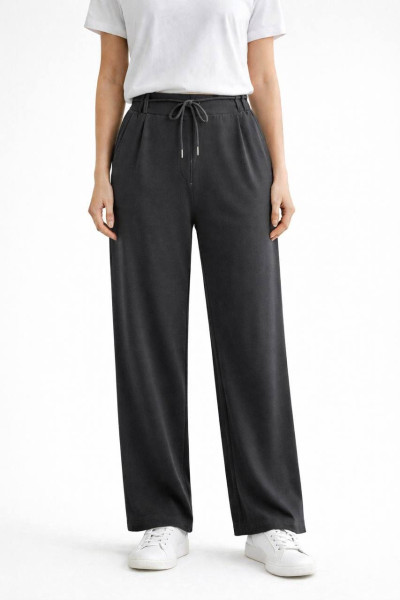 Antrasit Full Likralı Modal Kumaş Kadın Palazzo Pantolon