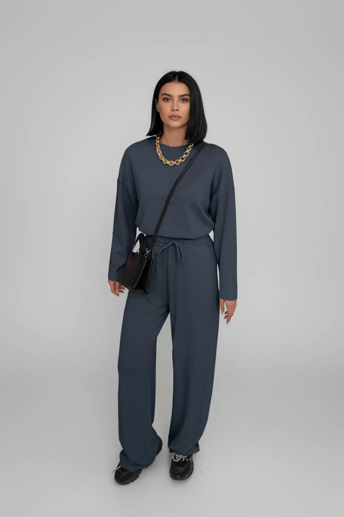 Antrasit Modal Kumaş Kadın Alt Üst Takım