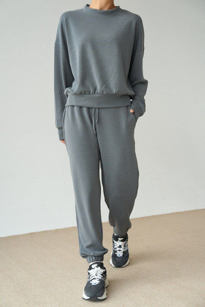 Antrasit Modal Kumaş Kadın İkili Takım