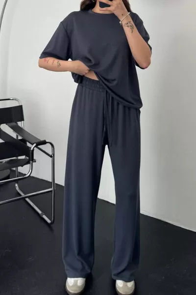 Antrasit Rahat Kesim Kadın Alt Üst Takım