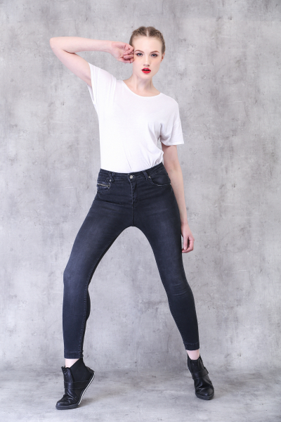Antrasit Slim Fit Kadın Jeans