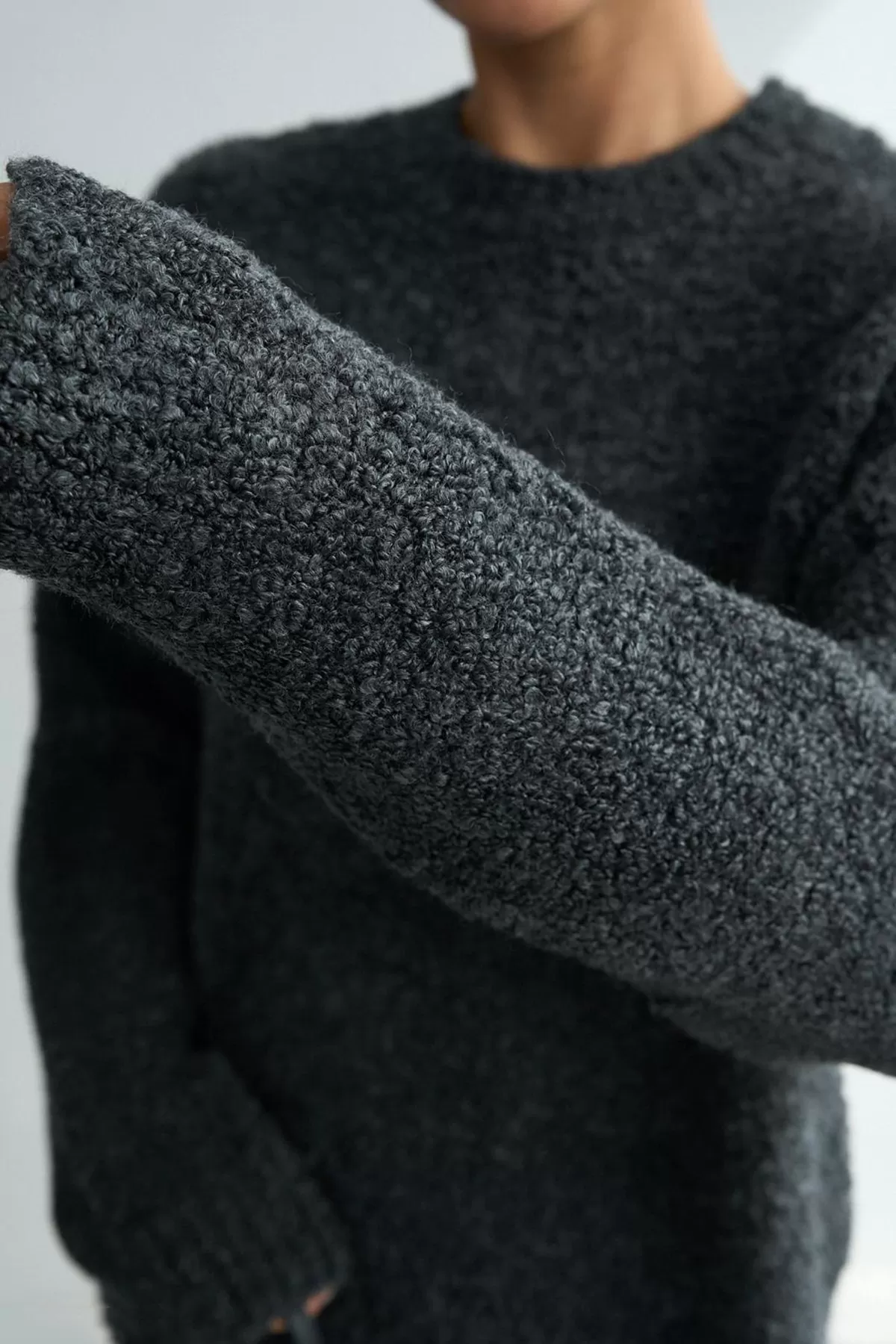 Antrasit Soft Triko Kadın Kazak