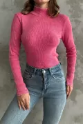 Asit Yıkamalı Pembe Balıkçı Yaka Bluz