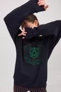 Yeşil Ayı Nakışlı Grimelanj Kadın Sweatshirt