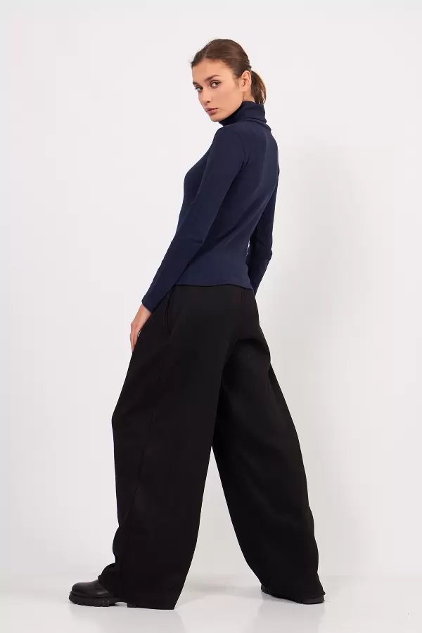 Balıkçı Yaka Lacivert Kadın Body