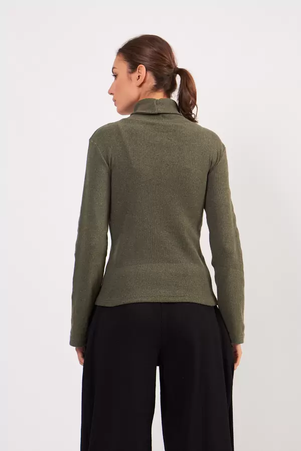 Balıkçı Yaka Yeşil Kadın Body