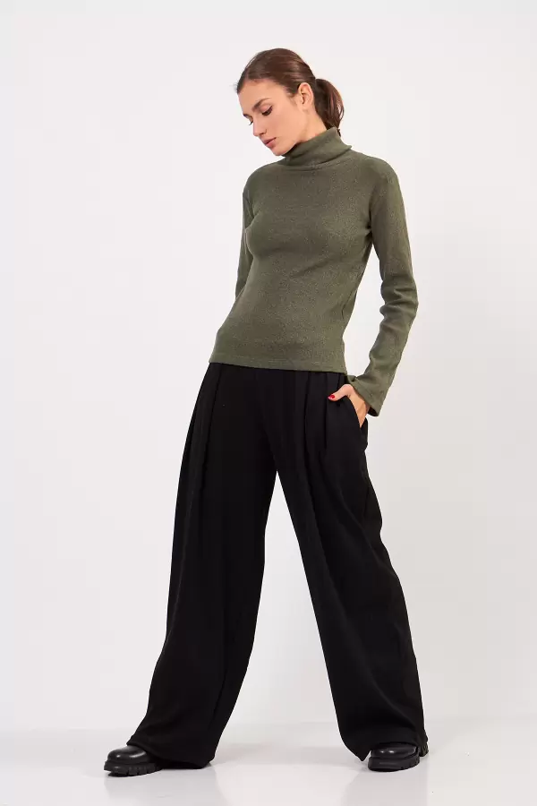 Balıkçı Yaka Yeşil Kadın Body