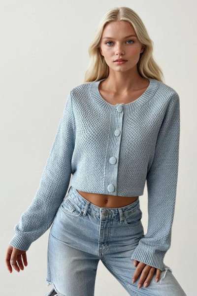 Bebe Mavi Triko Kadın Hırka