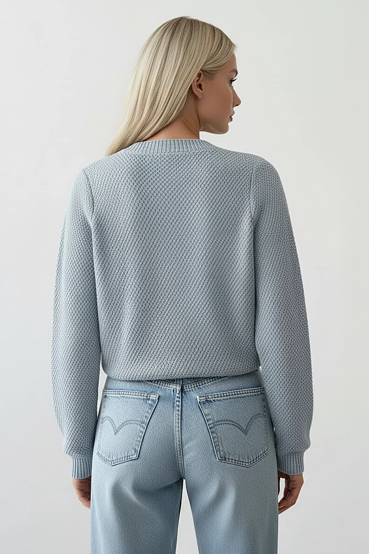 Bebe Mavi Triko Kadın Hırka