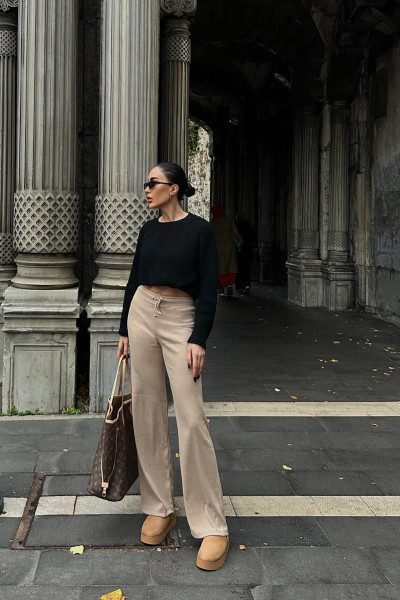 Bej Kaşkorse Kadın Pantolon