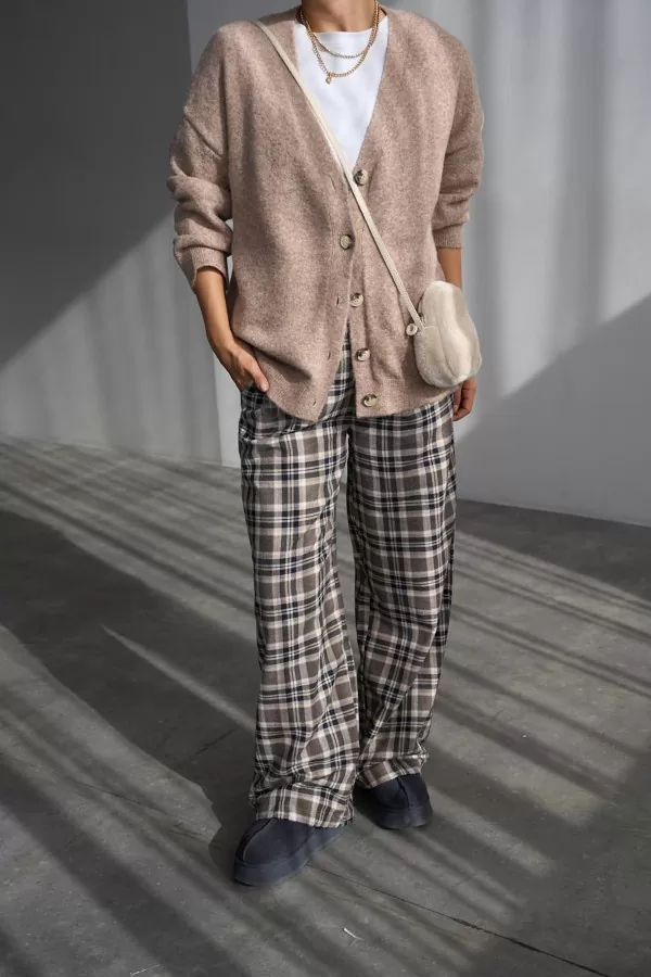 Bej Triko Kadın Hırka