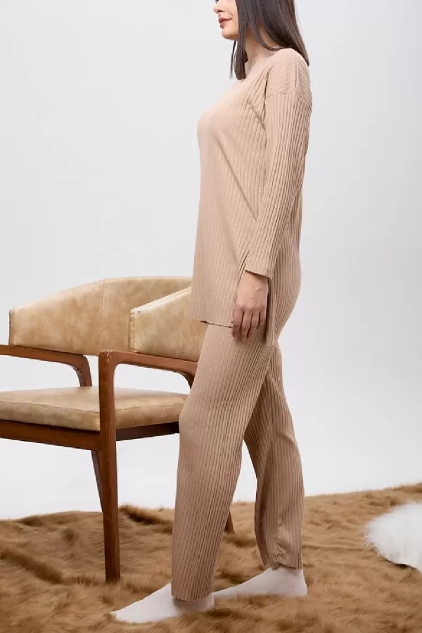 Bej Tunik Pantolon İkili Takım