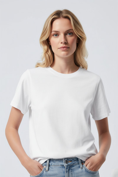 Beyaz Basic Kadın Bluz