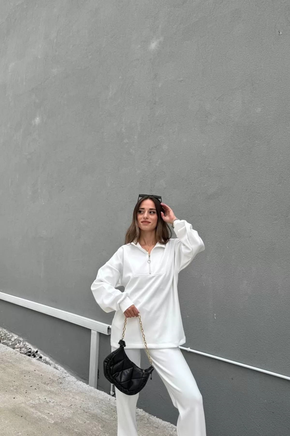 Beyaz Modal Kumaş Kadın Alt Üst Takım