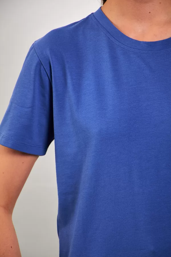 Bisiklet Yaka İndigo Basic Tişört