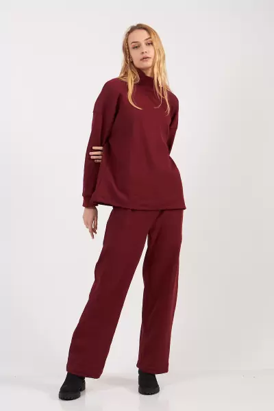 Bordo Kaşkorse Kadın Alt Üst Takım