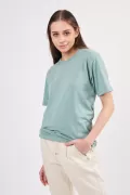 Antrasit Pamuklu Basic Kadın T-Shirt