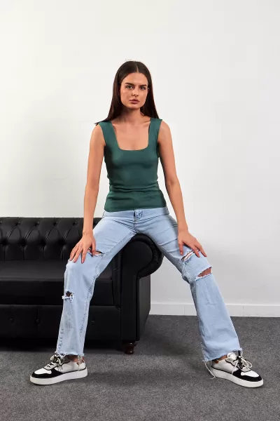 Çağla Yeşili Triko Atlet