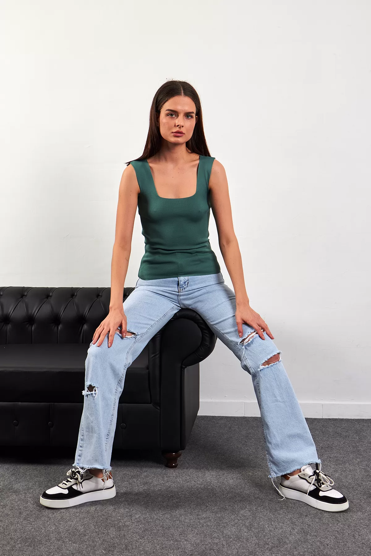 Çağla Yeşili Triko Atlet