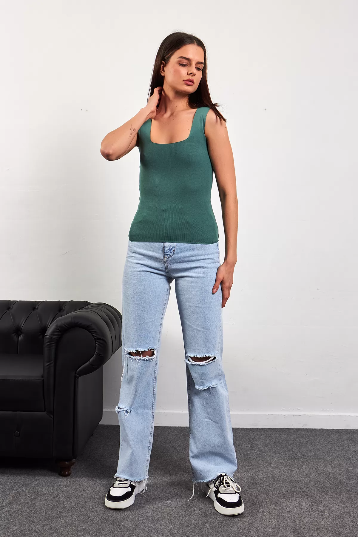 Çağla Yeşili Triko Atlet