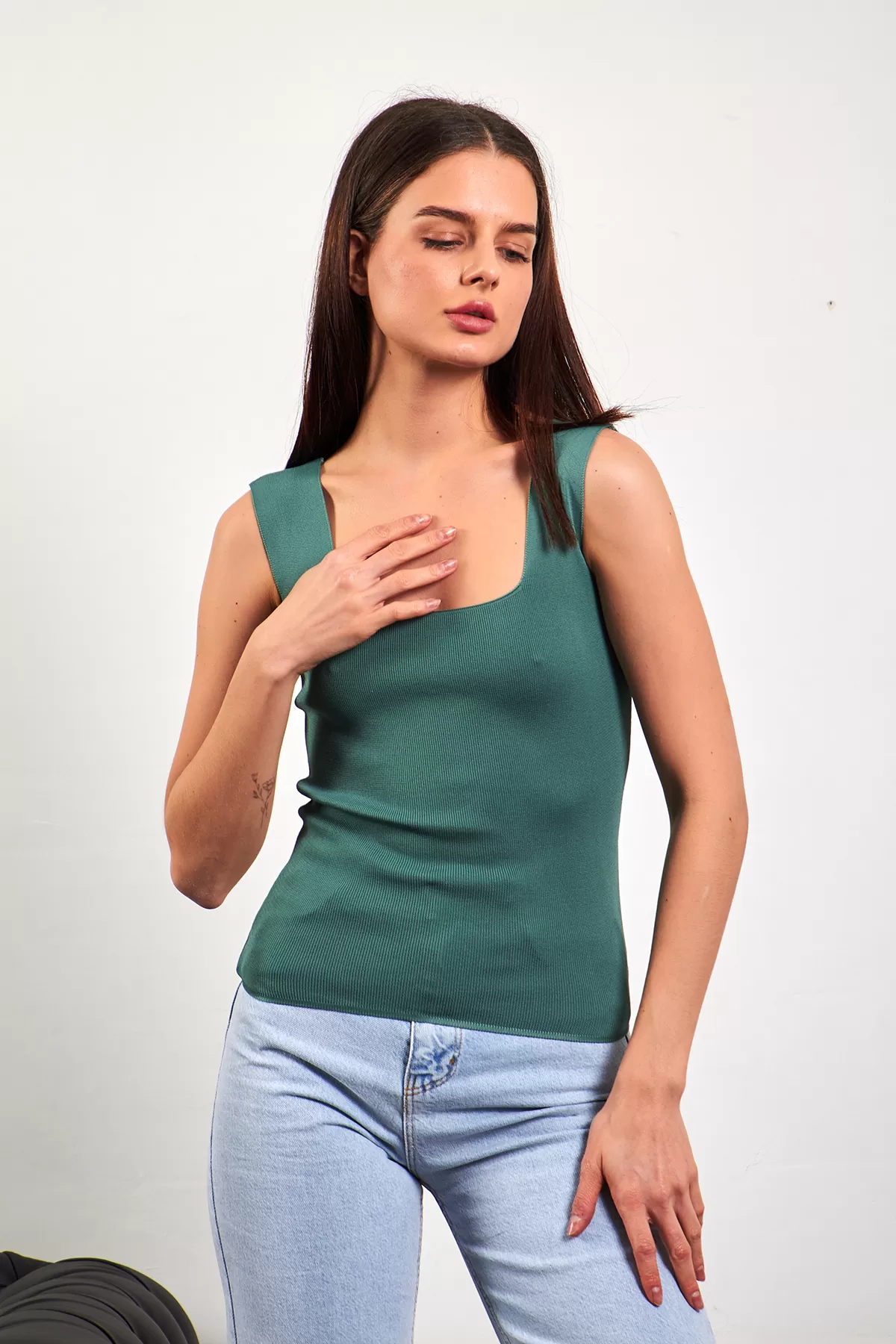 Çağla Yeşili Triko Atlet