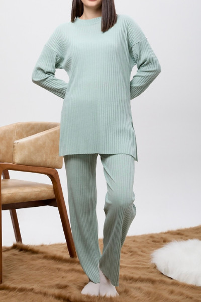 Çağla Yeşili Tunik Pantolon İkili Takım