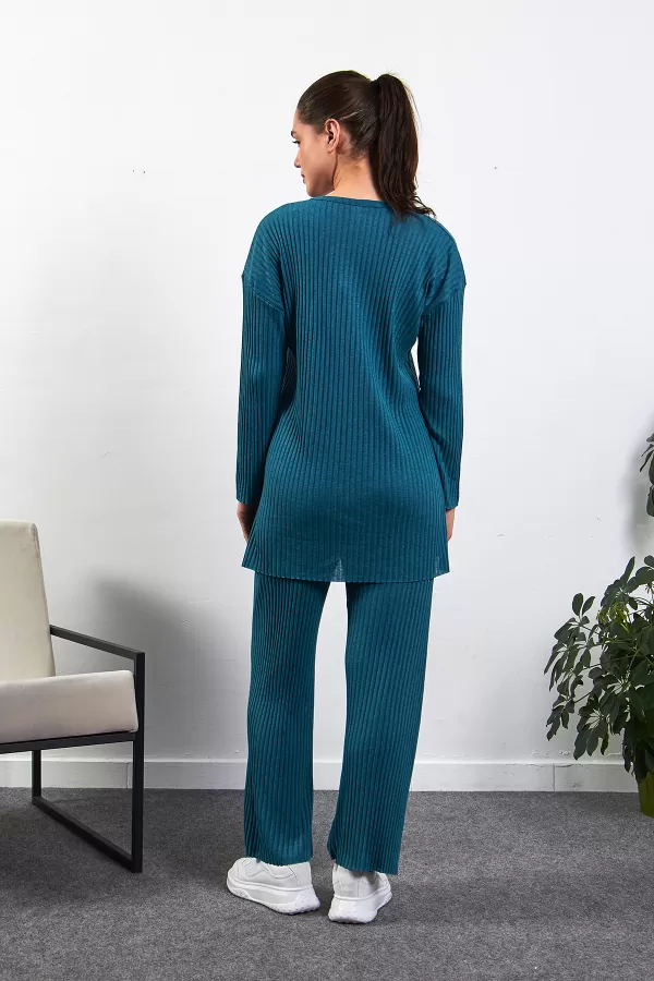 Cam Göbeği Pamuklu Pantolon Tunik İkili Takım