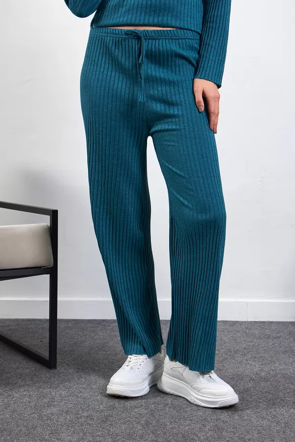 Cam Göbeği Pamuklu Pantolon Tunik İkili Takım