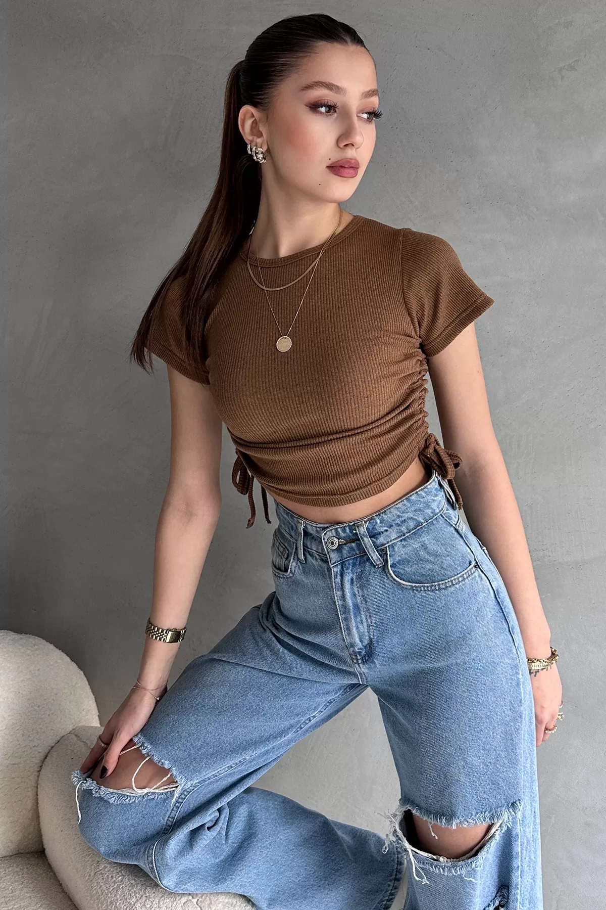 Camel Asansörlü Kaşkorse Bluz