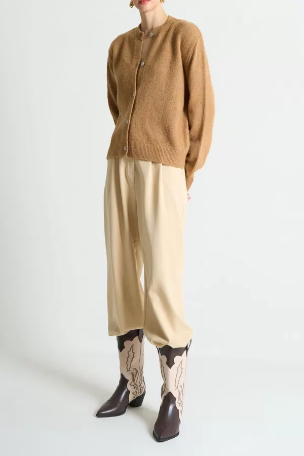 Camel Triko Hırka Atlet Kadın İkili Takım