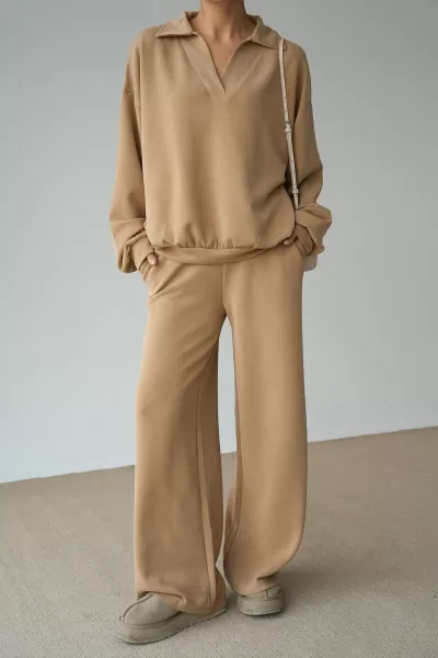Camel Modal Kumaş Kadın İkili Takım