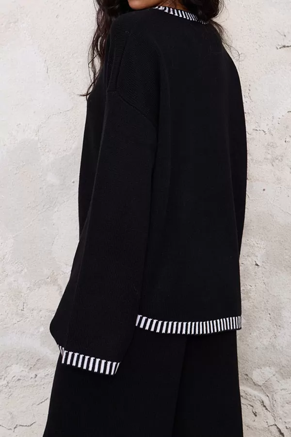 Dikiş Detaylı Siyah Kadın Alt Üst Takım