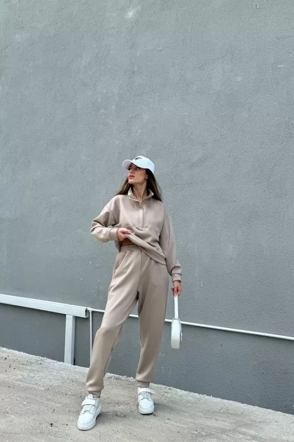 Bej Modal Kumaş Kadın Alt Üst Takım