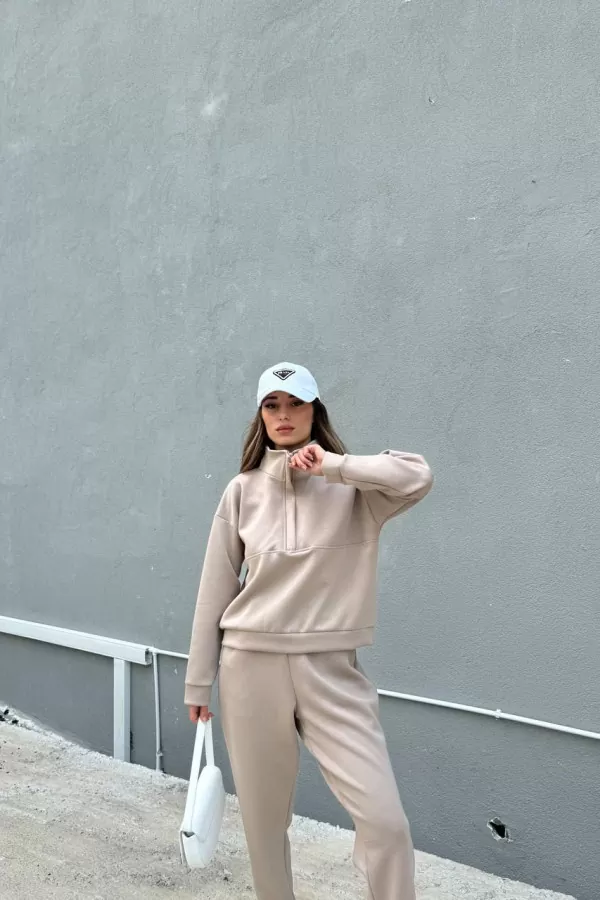 Bej Modal Kumaş Kadın Alt Üst Takım