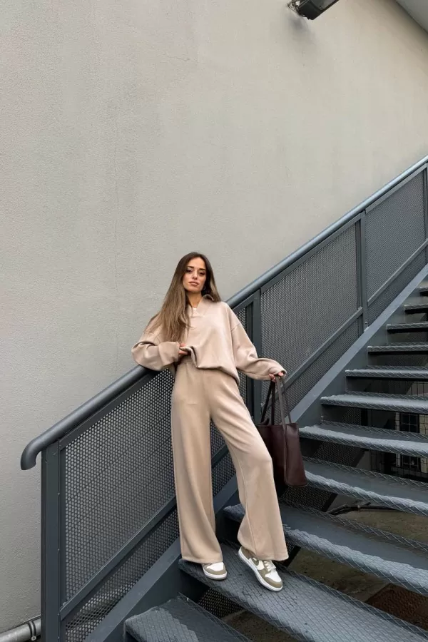 Bej Modal Kumaş Kadın Alt Üst Takım