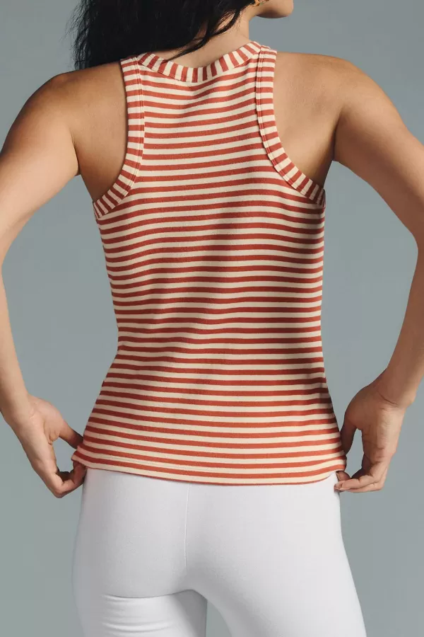 Ekru Tarçın Çizgili Kadın Atlet