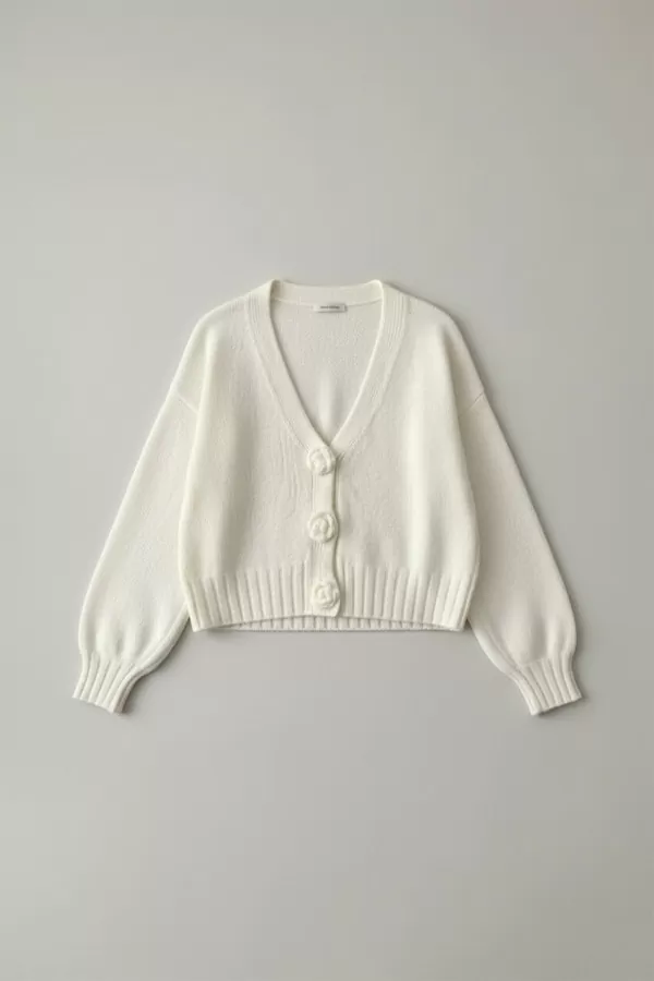 Ekru Triko Kadın Hırka