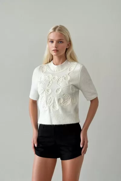 Ekru Triko Kadın Kazak