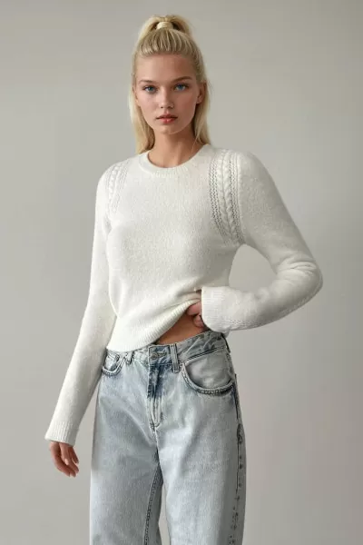 Ekru Triko Kadın Kazak