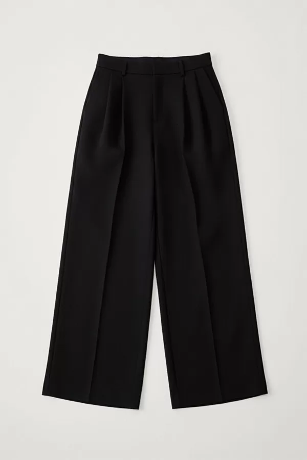 Geniş Paça Siyah Kumaş Kadın Pantolon