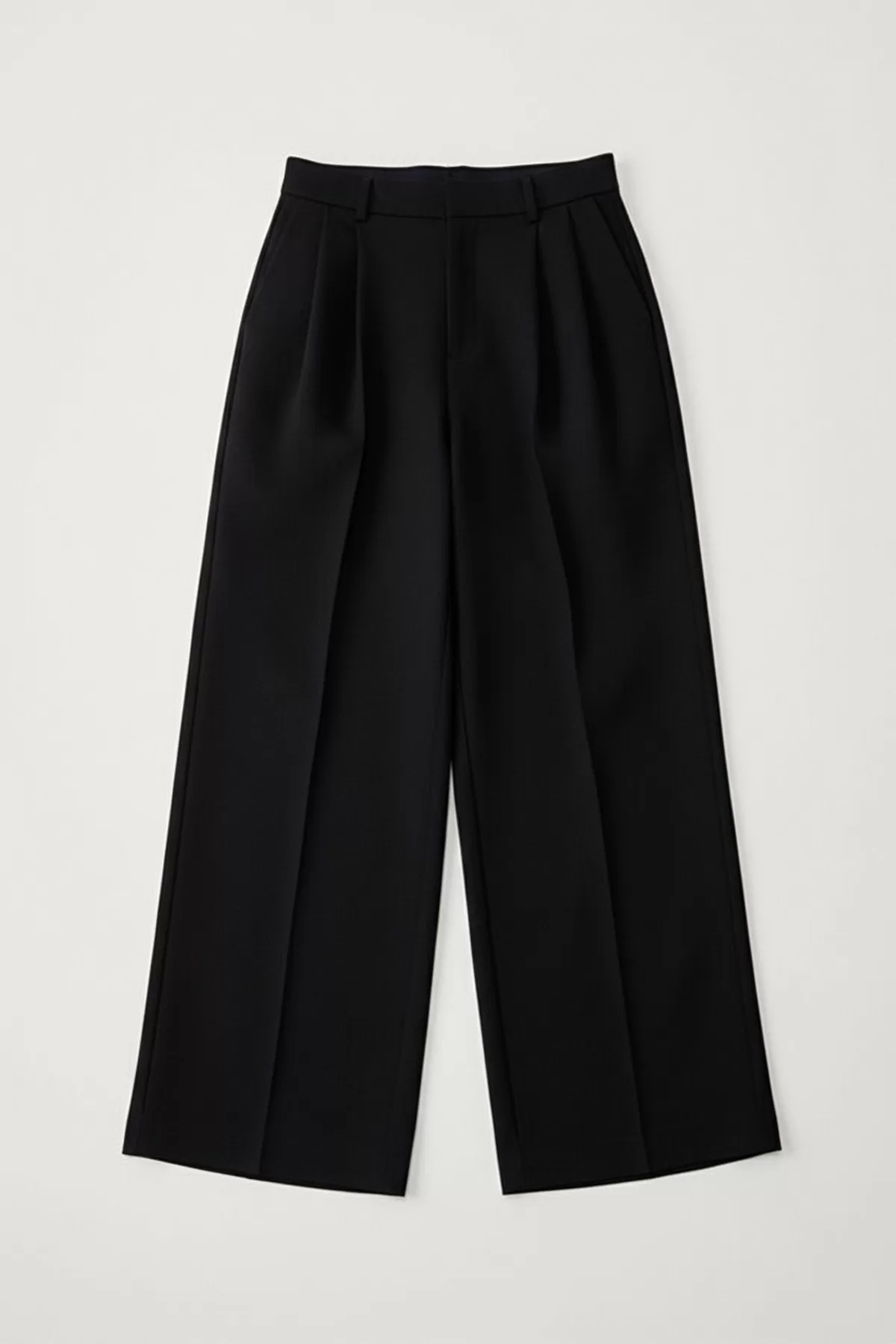 Geniş Paça Siyah Kumaş Kadın Pantolon