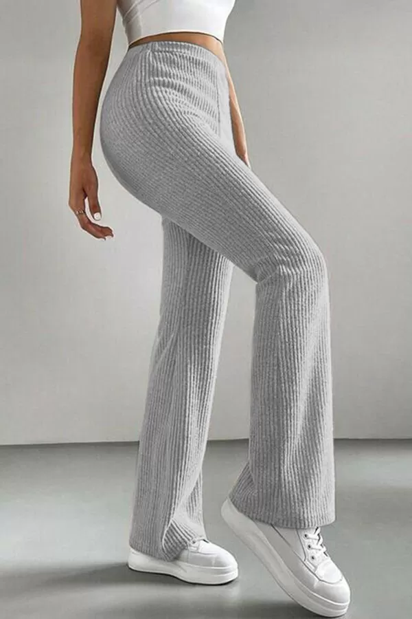 Gri Geniş Paça Kadın Pantolon