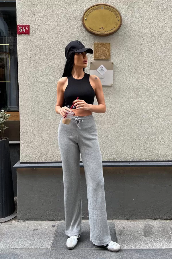 Gri Kaşkorse Kadın Pantolon