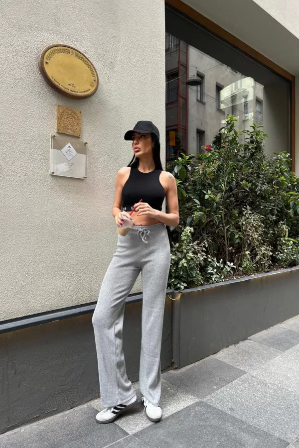 Gri Kaşkorse Kadın Pantolon