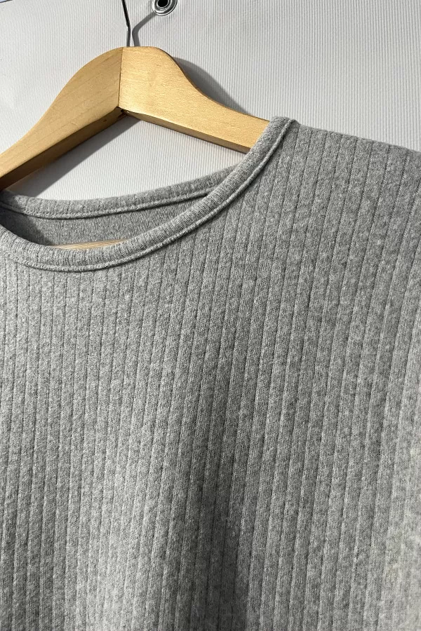 Gri Melanj Tunik Pantolon İkili Takım