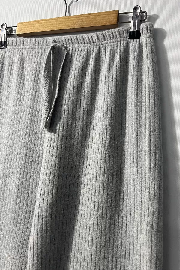 Gri Melanj Tunik Pantolon İkili Takım