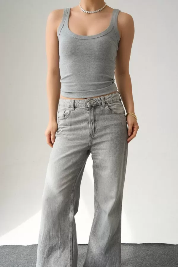 Gri Pamuklu Kadın Atlet