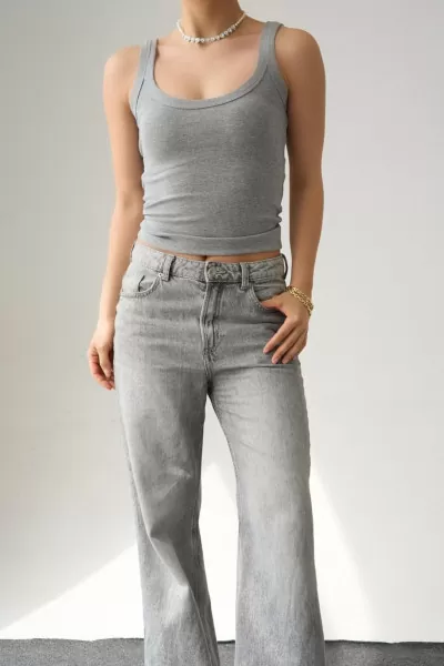 Gri Pamuklu Kadın Atlet